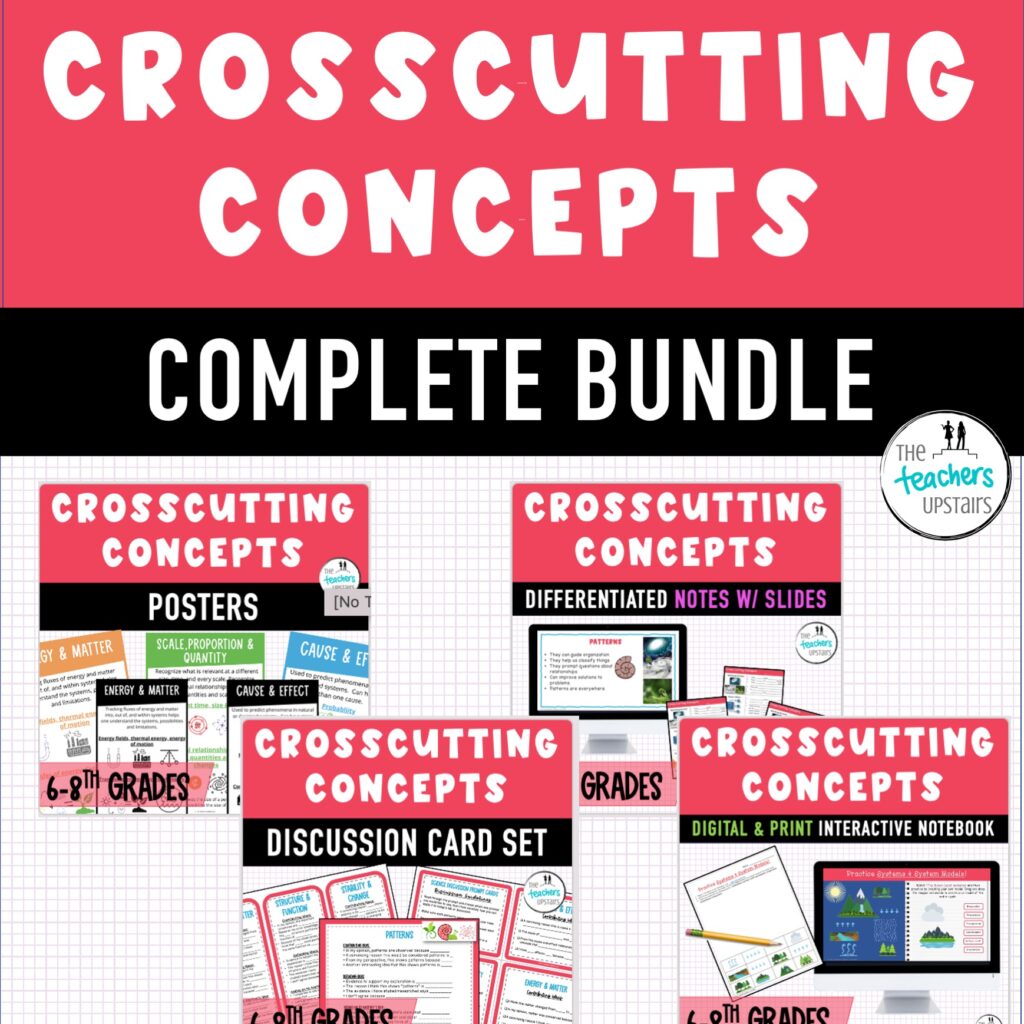 Image shows a bundle of resources for the crosscutting concepts NGSS.