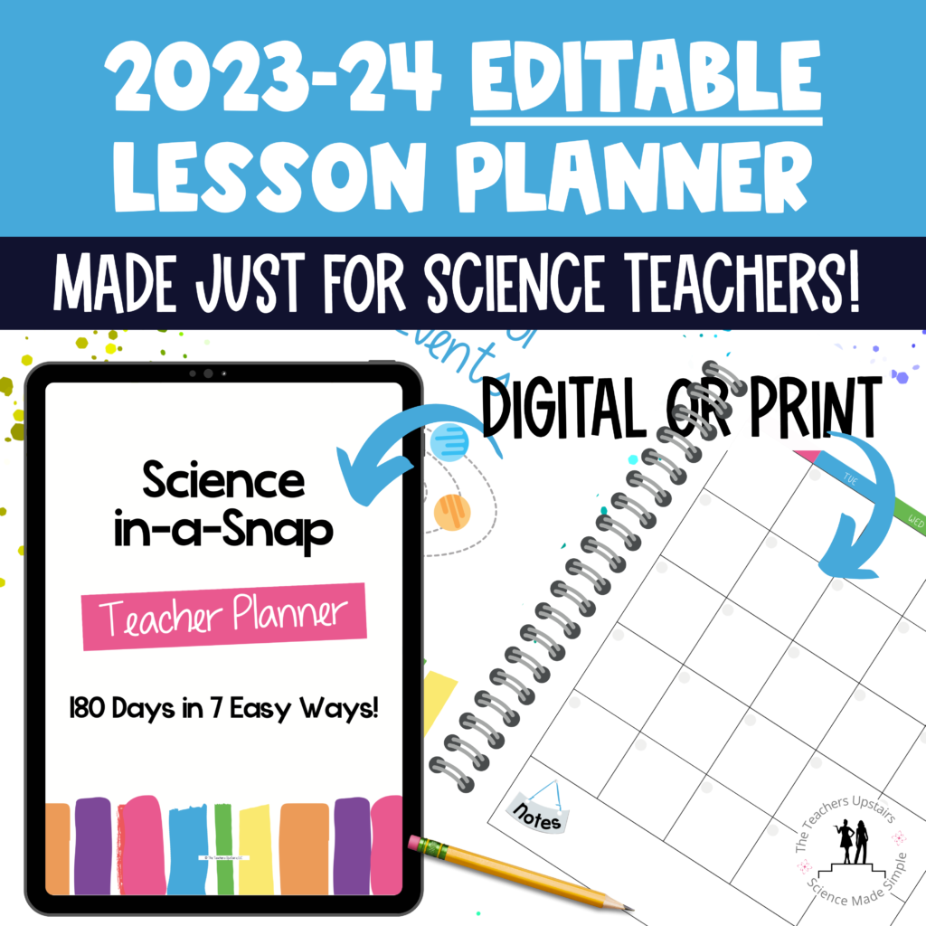 Image shows a digital and print teacher planner.