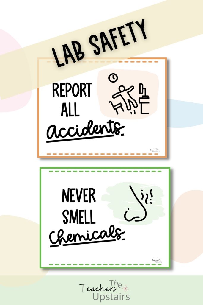 What are anchor charts examples? Image shows how to use them for lab safety.