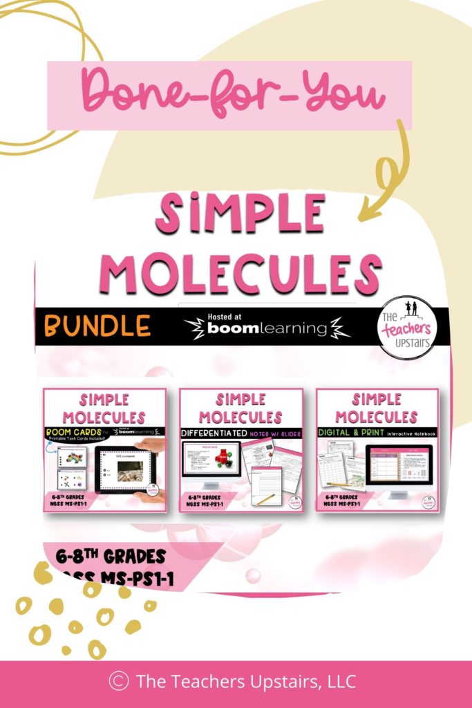 shows 3 different resources you can purchase which includes examples of simple molecules