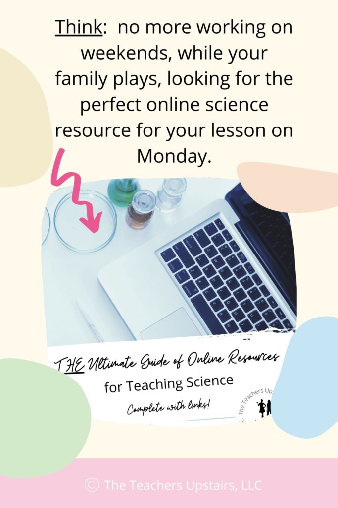picture of an ad for a free online resources for science teachers guide