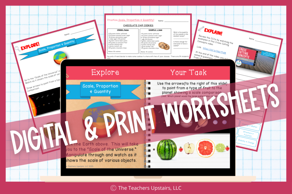 Digital interactive notebook and printable worksheets for the ngss crosscutting-concepts