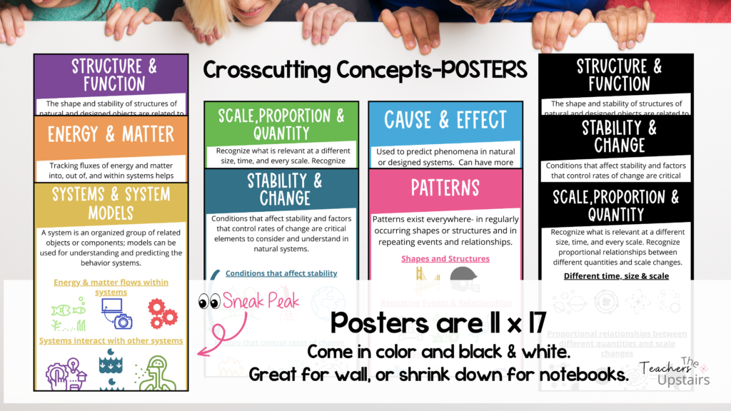 Image shows Crosscutting Concepts posters.