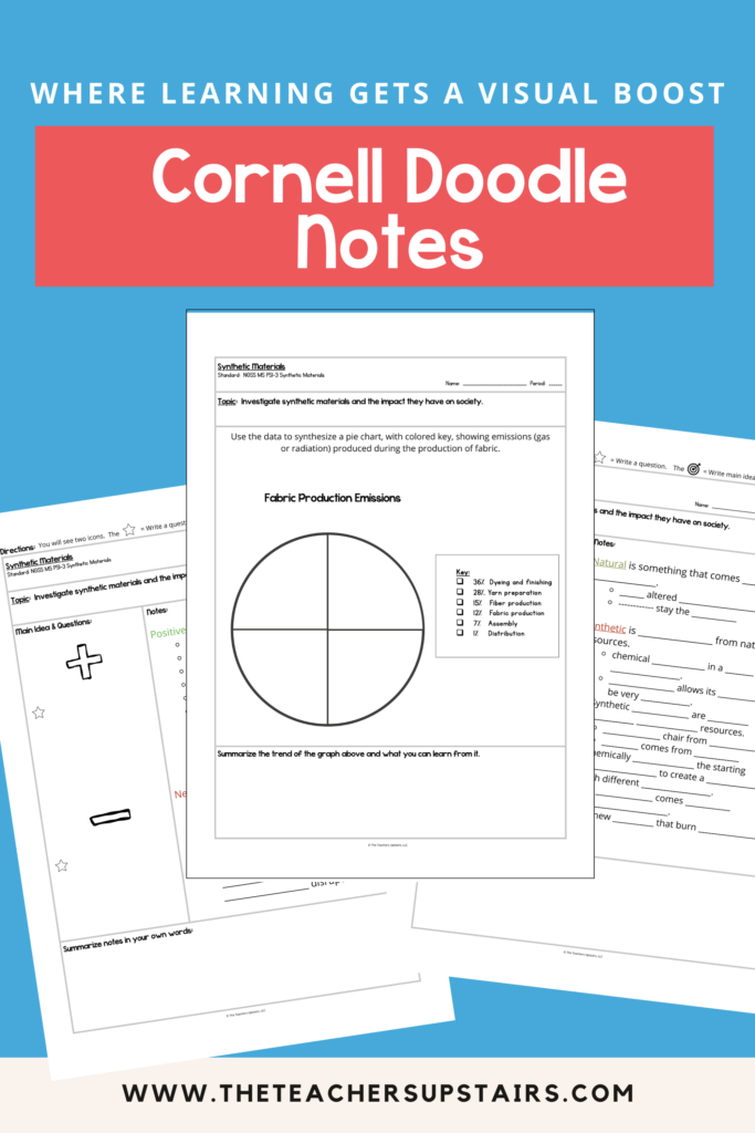Image shows three different templates for Cornell method notes.