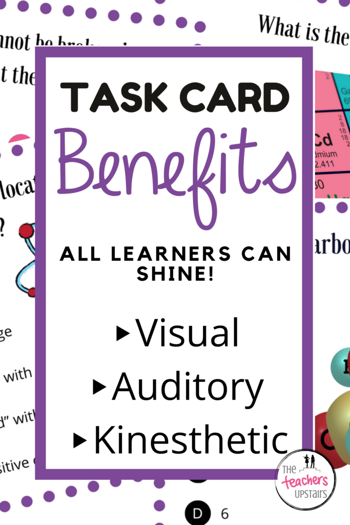 Image shows benefits of task cards.